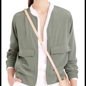 JCrew Jacket Utility Lightweight Bomber Full Zip Patch Pockets C1558